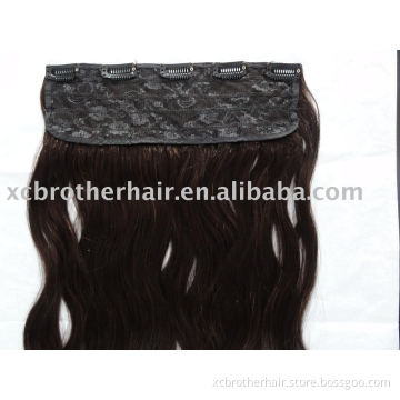 Natural wavy clip in hair extension-Indian hair